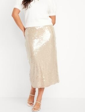 XXL • Old Navy • High-Waisted Sequin Midi Pencil Skirt